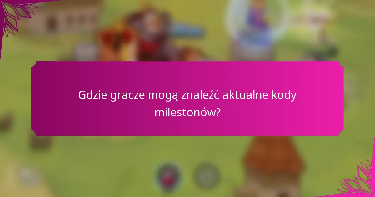 Gdzie gracze mogą znaleźć aktualne kody milestonów?