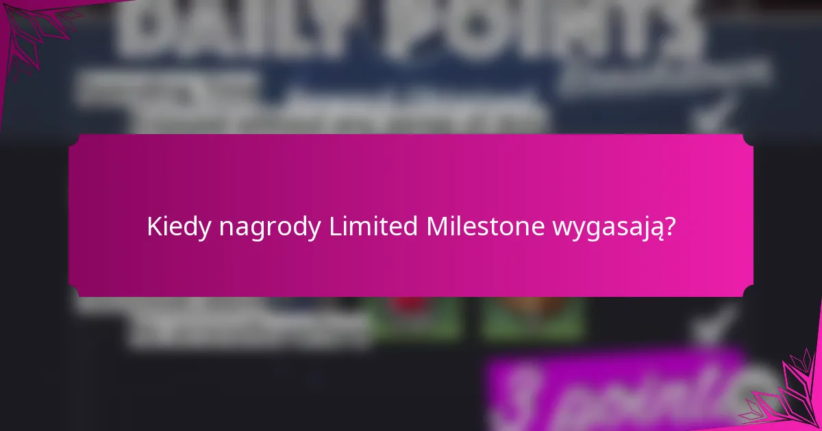 Kiedy nagrody Limited Milestone wygasają?