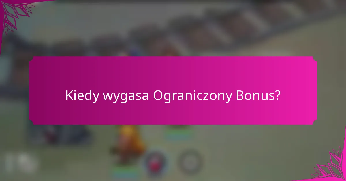 Kiedy wygasa Ograniczony Bonus?